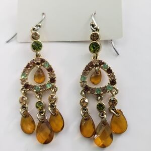 Gold tone drop earrings